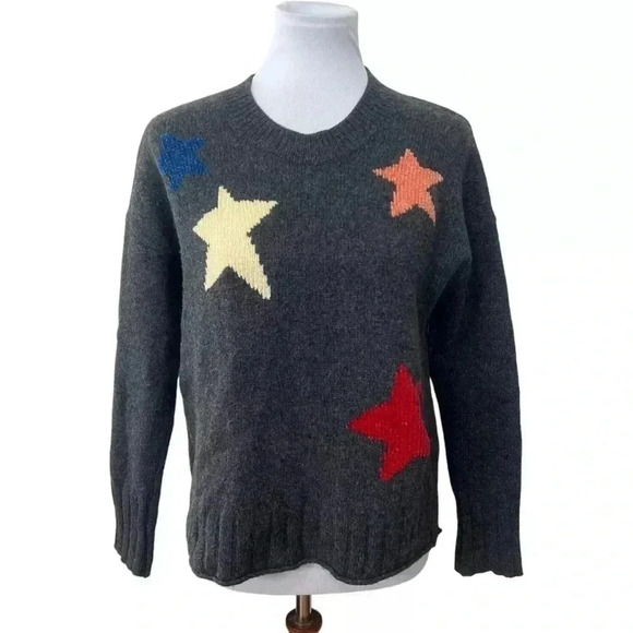 Madewell Women Starry Night Gray Pullover Merino Wool Sweater Size Small - Picture 1 of 7
